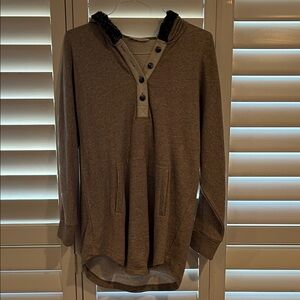 Soft Surroundings Tan Women's Hooded Sweater